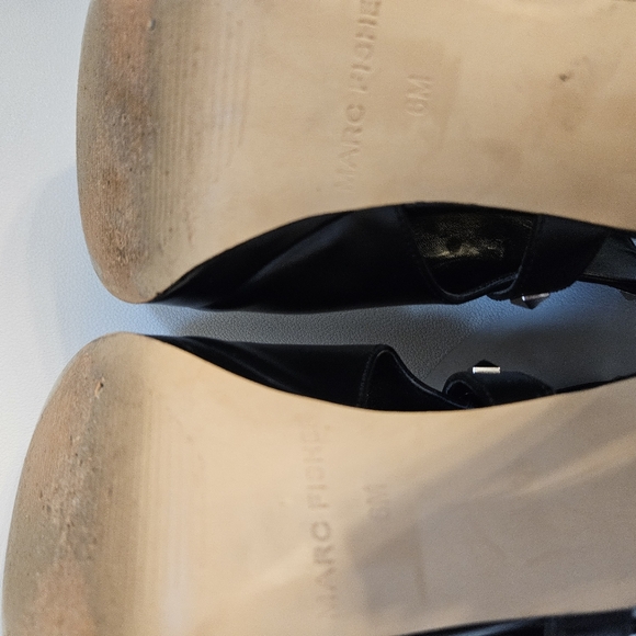 Marc Fisher Peep Toe Black Studded High Heels - Picture 4 of 7